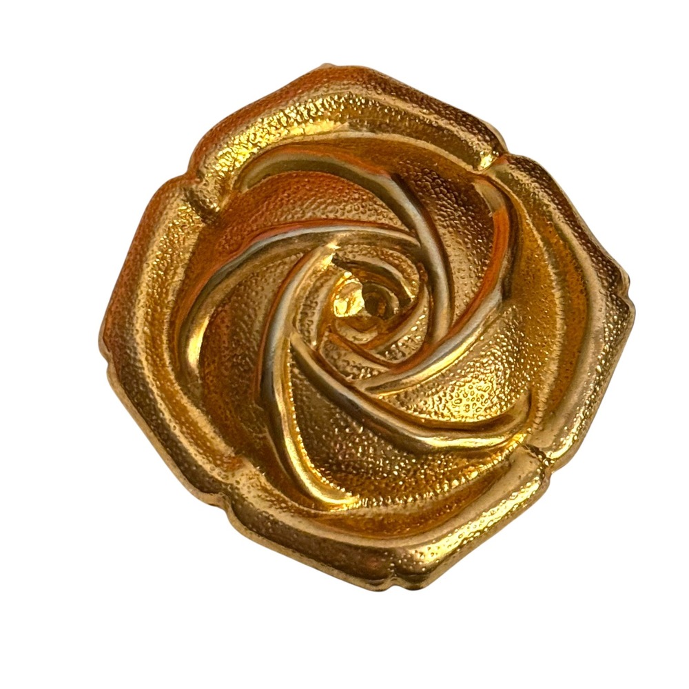 Vintage Rose Scarf Clip Textured Swirl Floral‎ Design
